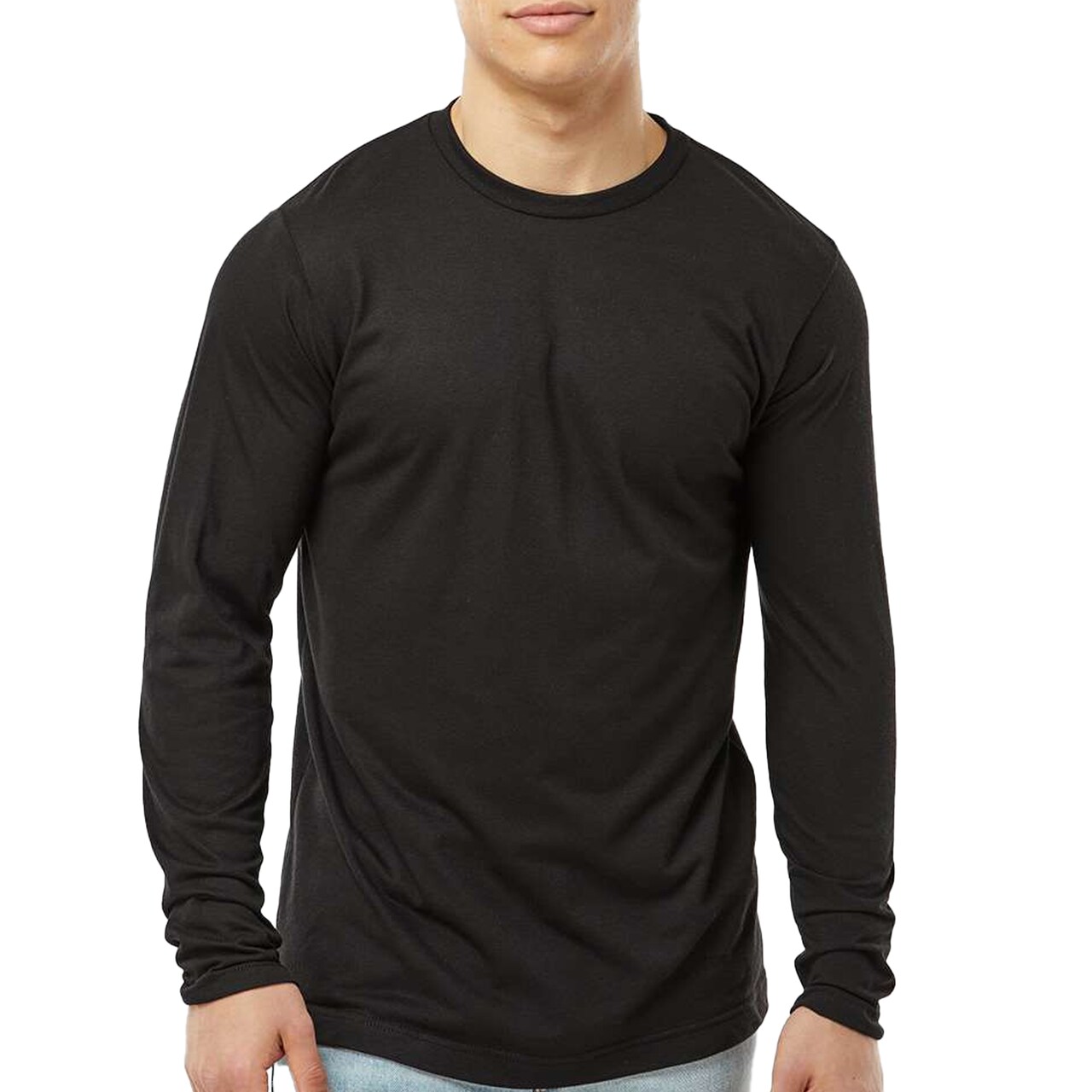 Tultex Poly-Rich Long Sleeve T-Shirt, Adult Pullover Tees for Men Mix Color Crewneck T-Shirt